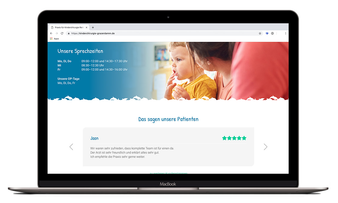 Website für Krankenhäuser und Ärzte
